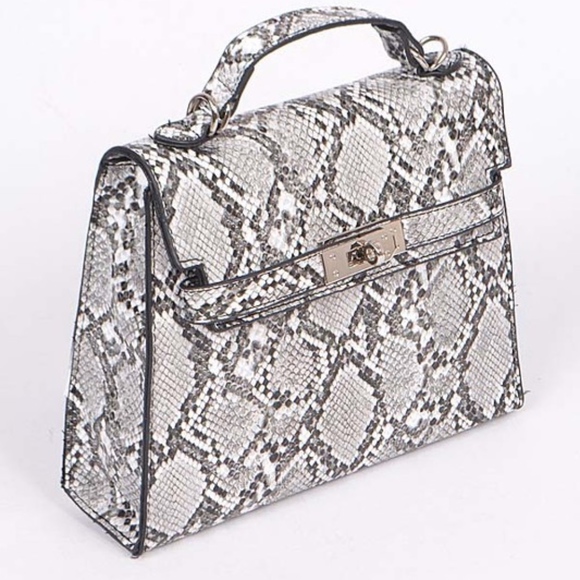 Handbags - Snakeskin Bag - Grey